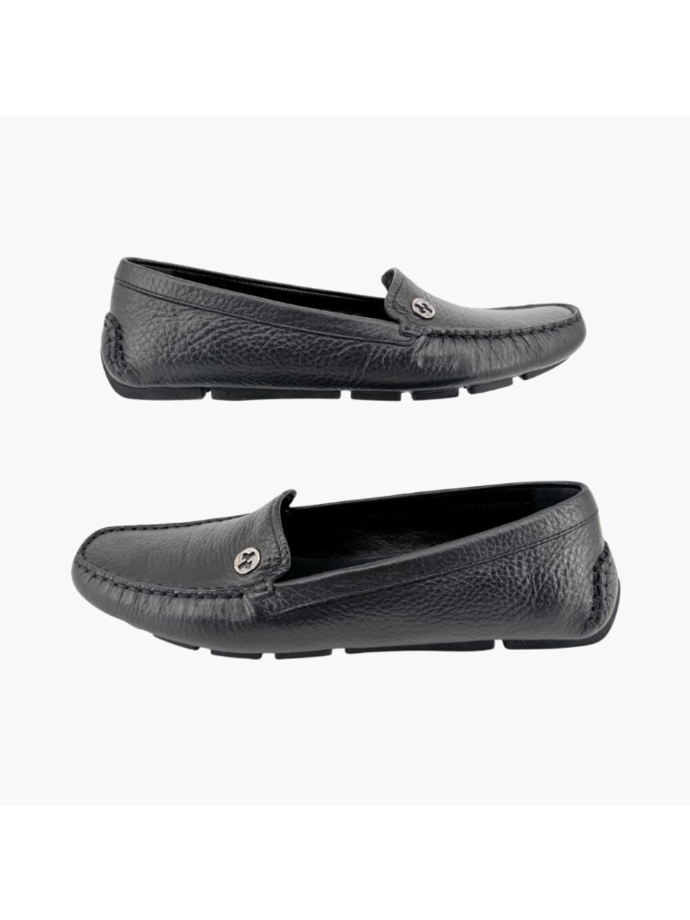 Gucci Interlocking GG Driving Loafers EU 36.5 US 6.5 Black Leather Flat Shoe - Picture 9 of 14